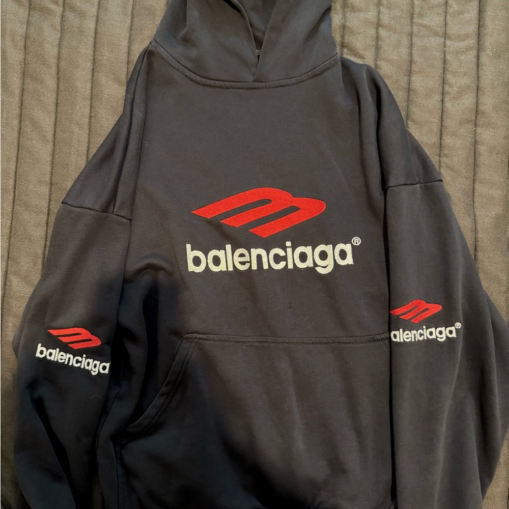 Black Hoodie with Red Logo